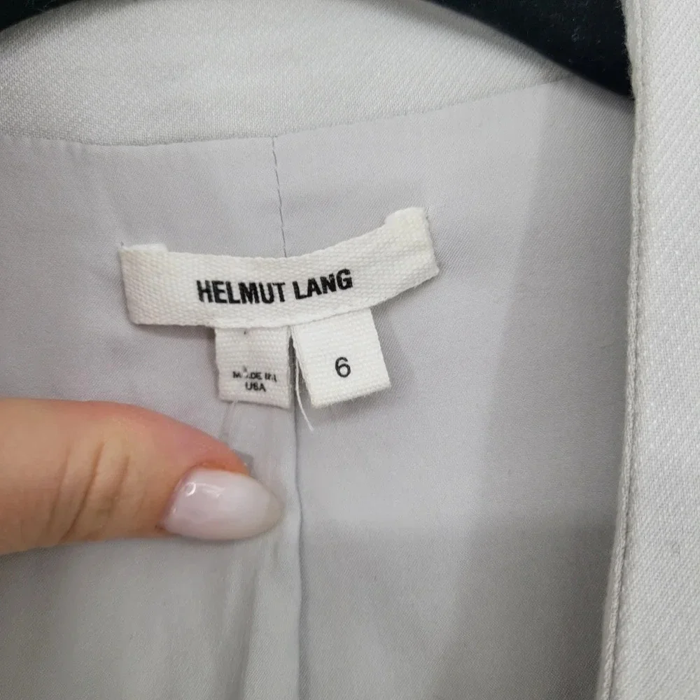HELMUT Lang Women's White Ash Blazer Ark Suiting jacket top size 6 - Picture 3 of 12
